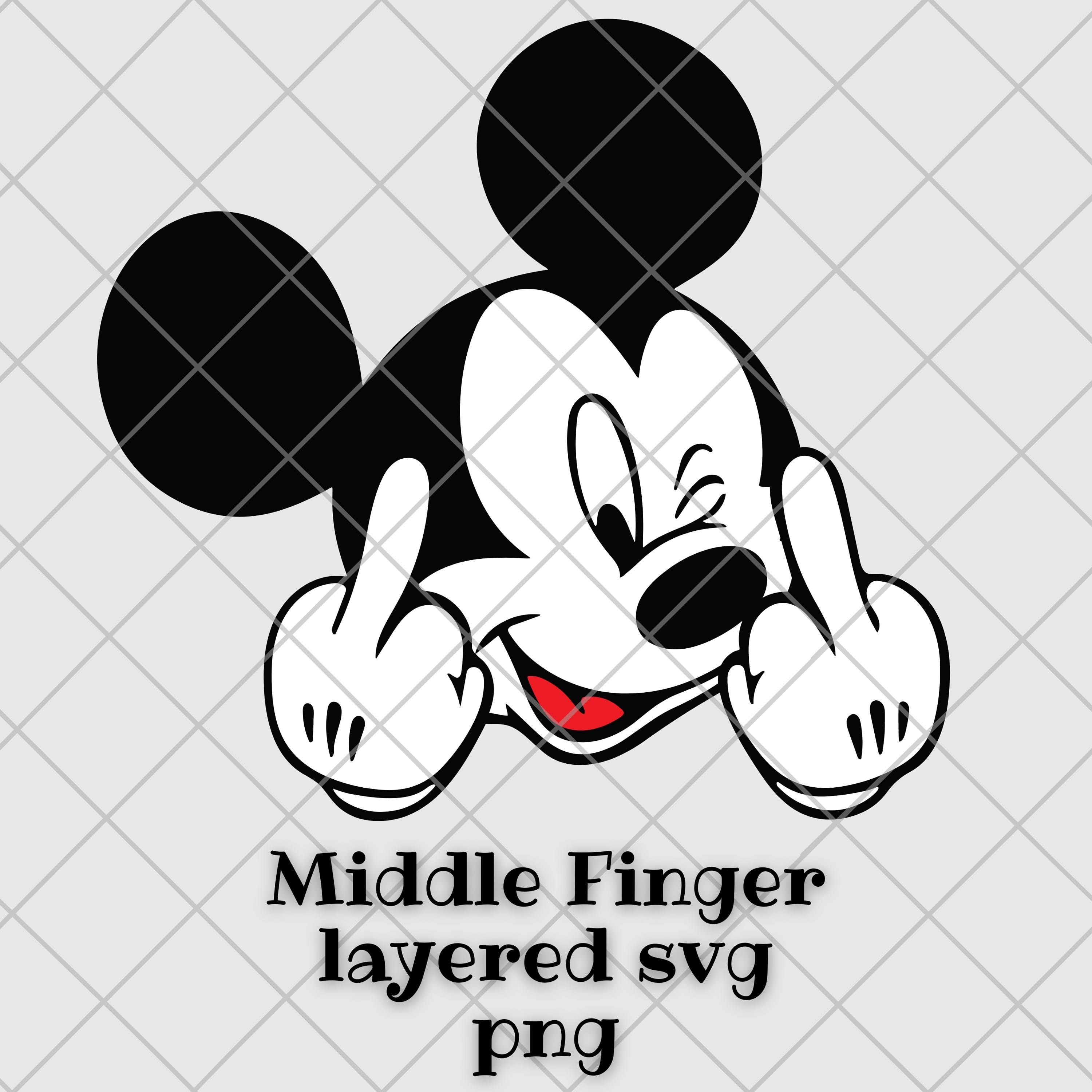 Mickey Middle Finger SVG PNG