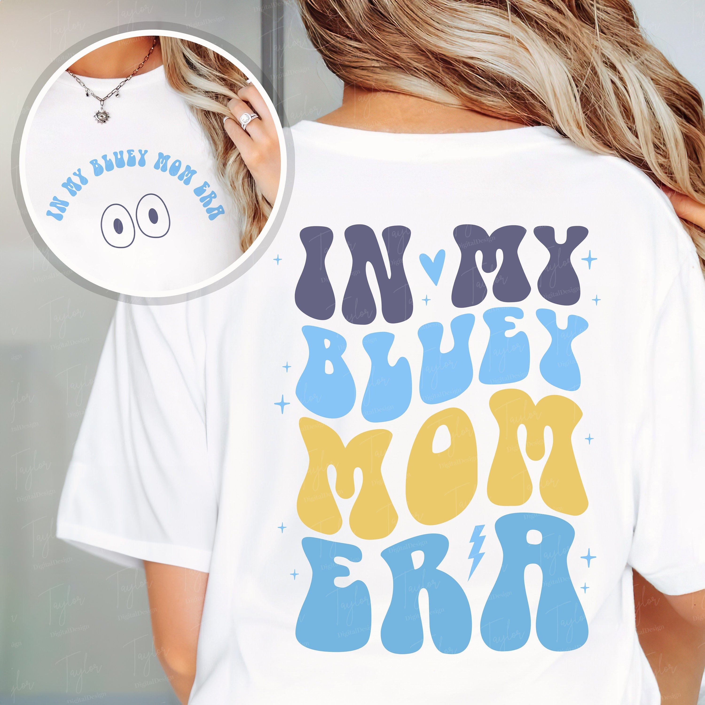 In My Bluey Mom Era SVG, Bluey Mom Shirt Png, Dog Mom Svg, Dog Family Png, Retro Wavy Groovy Letters, Cut File Cricut