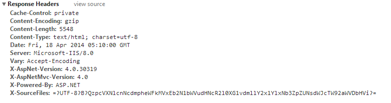 Response headers. Response headers
