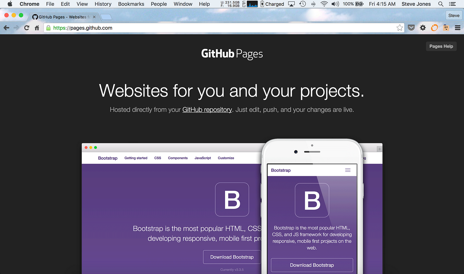 Github projects. Где deploy на GITHUB Pages.