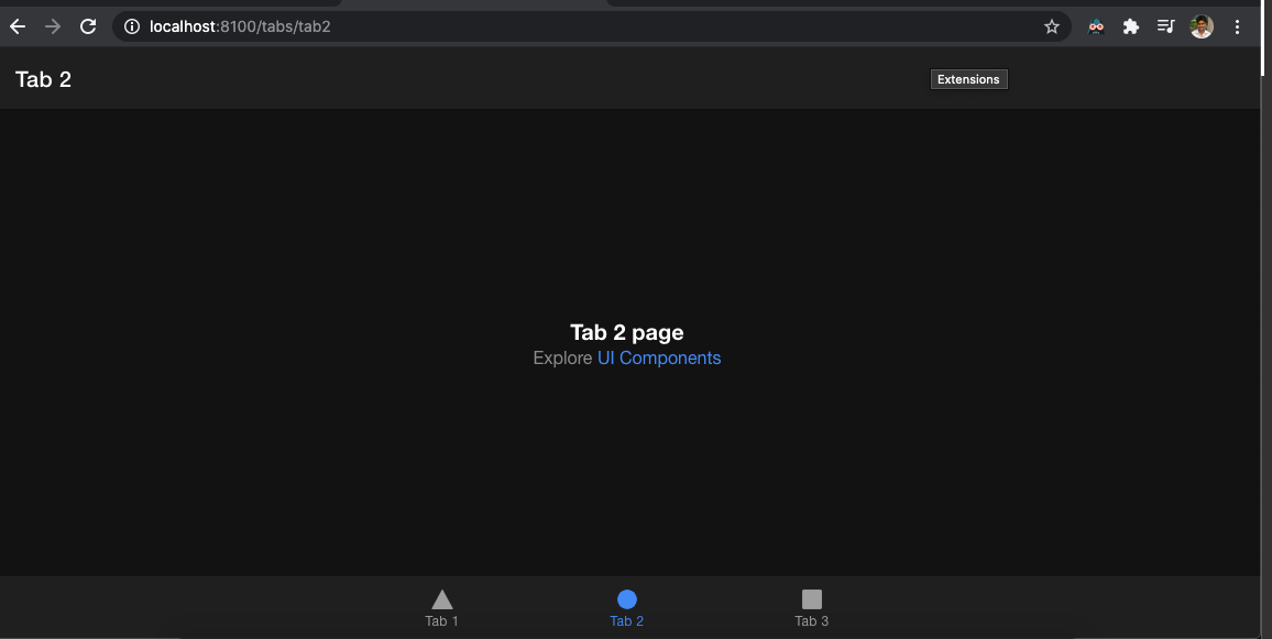 Ionic Angular Tabs Template\u200a—\u200aDark Mode