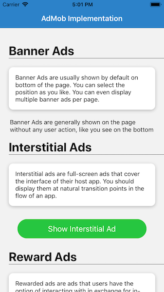 Basic UI for AdMob implementation in React Native\u200a—\u200aiOS