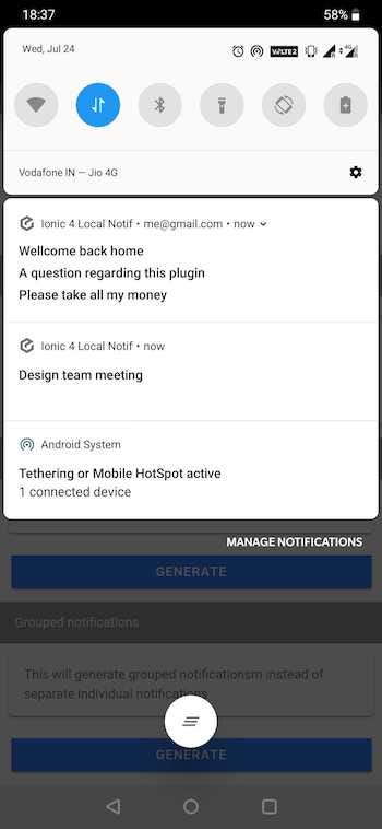 Local notification with grouped notifications\u200a—\u200aIonic 5 Capacitor Android app