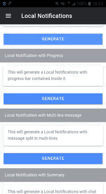 Local notification with progress bar\u200a—\u200aIonic 5 Capacitor Android app