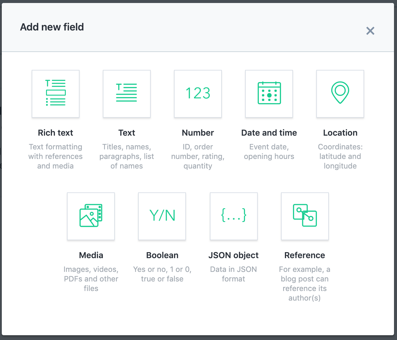 Smart content. Add field. Field Type. False Формат. Beta text.