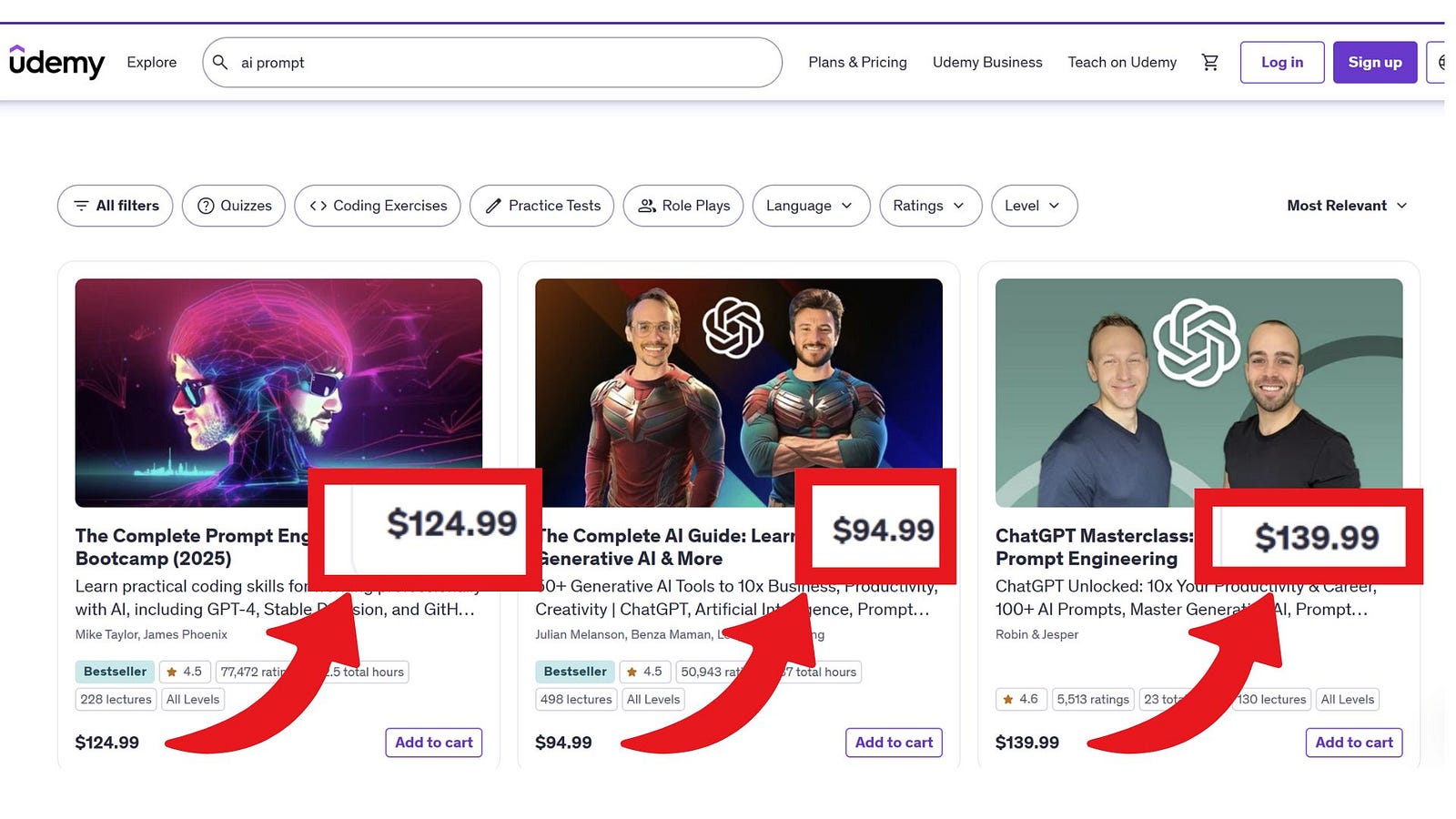 Udemy Course Prices
