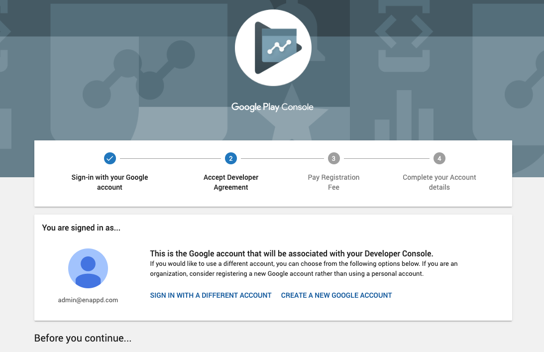 Register for a Google Play Developer membership