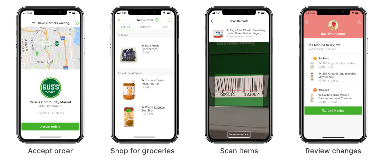 Shop orders. Instacart app.