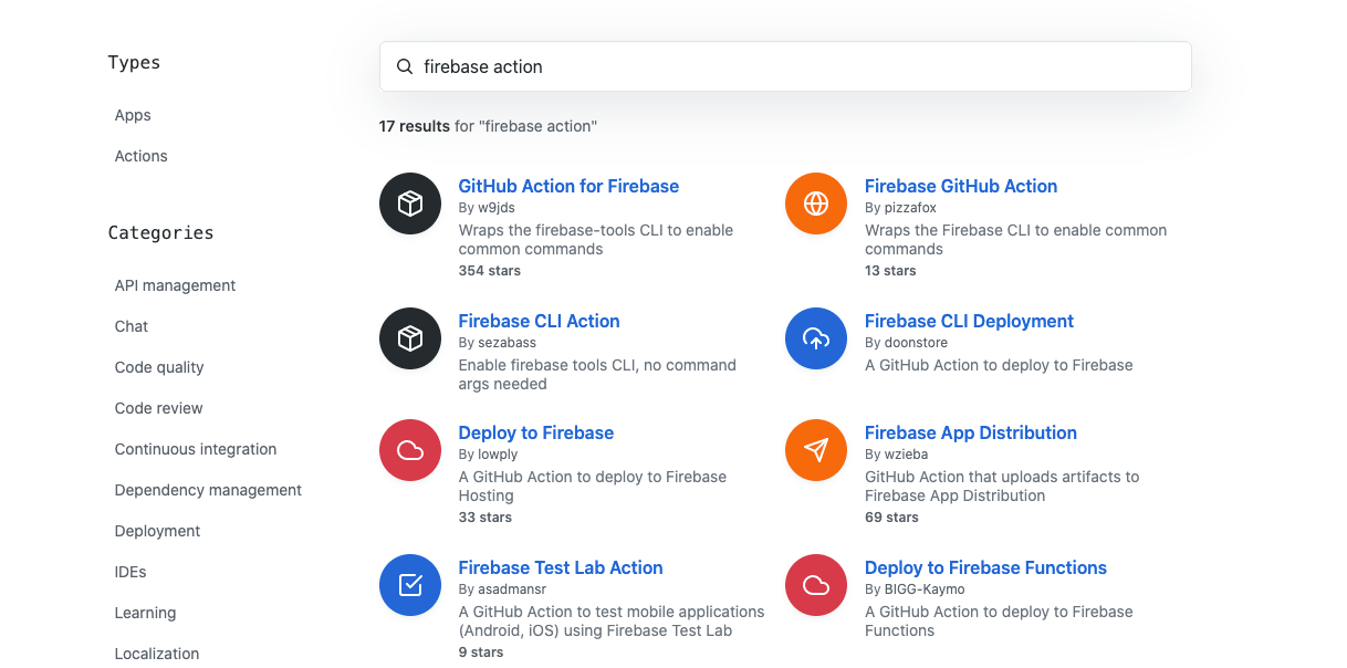 Github Marketplace for Actions
