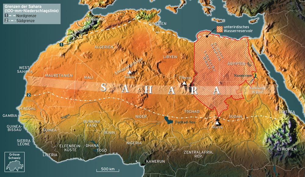 Где находится сахара на карте африки