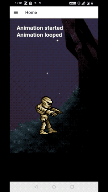 Zombie walking\u200a—\u200aPhaser game in Ionic Capacitor, running in Android device