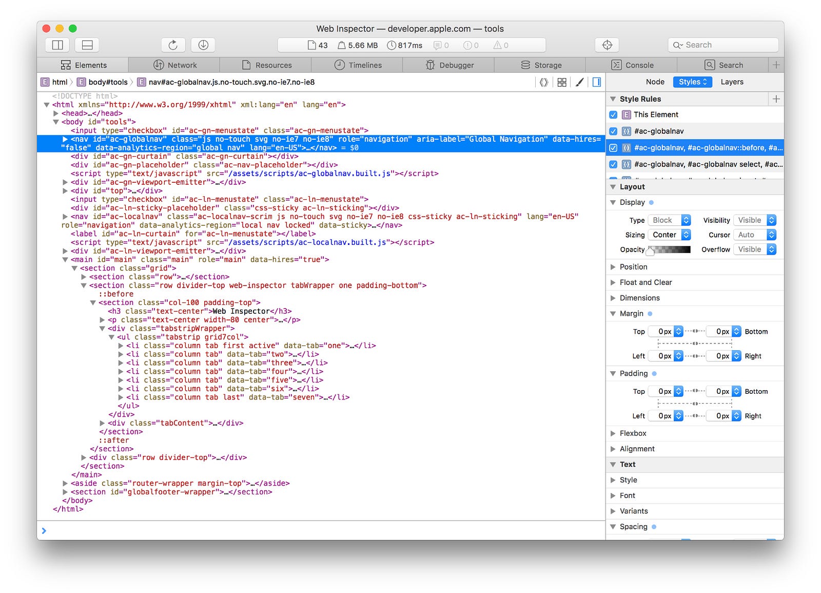Safari developer tool window\u200a—\u200aDebug Ionic apps
