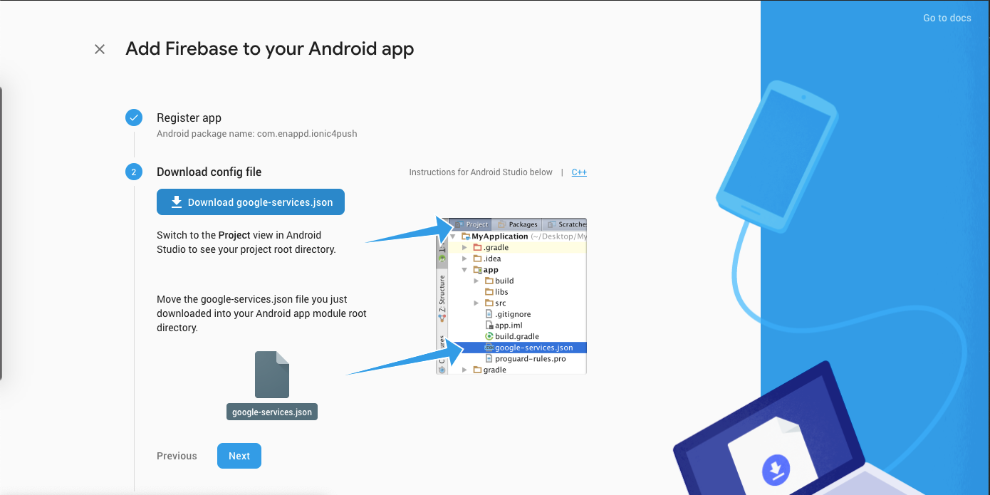 Download google-services.json
