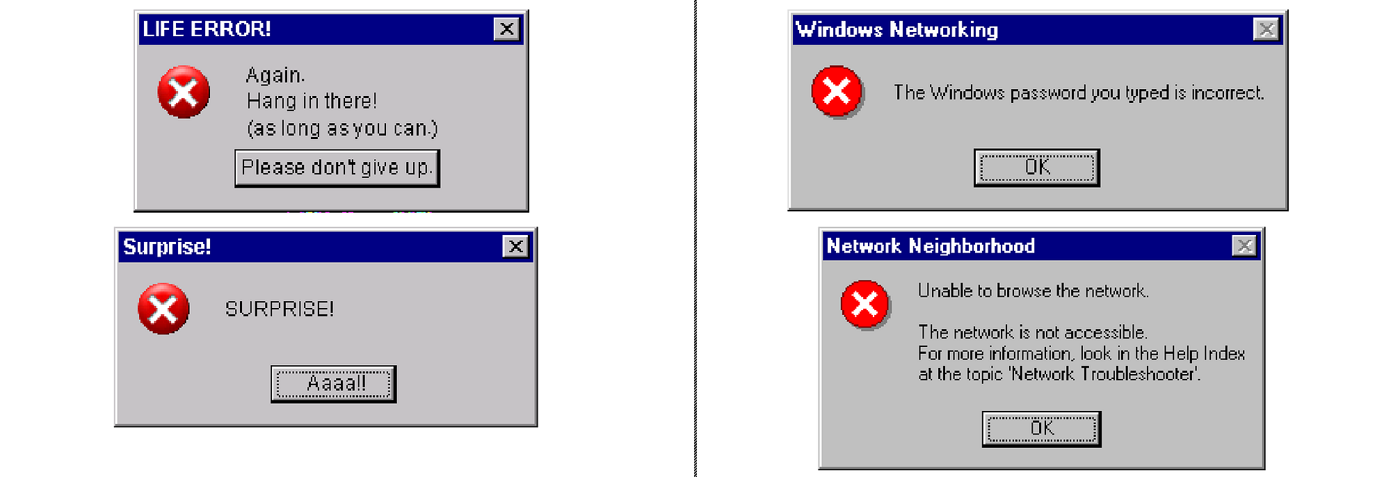 Like error. Ошибка Windows 95. Ошибка виндовс 98. Окно ошибки Windows. Окно ошибки Windows 95.