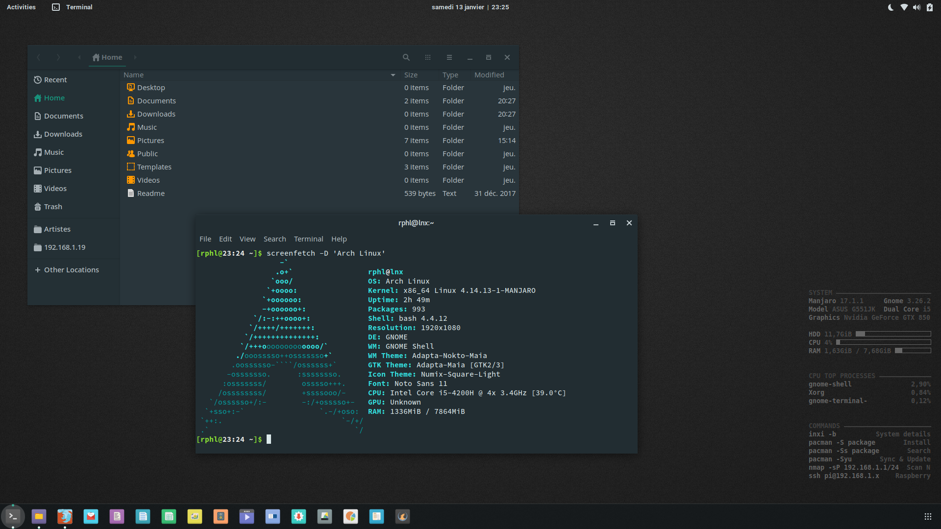 Линукс для дома. Арч линукс гном. arch linux console. adapta для ubuntu. manjaro gnome terminal.
