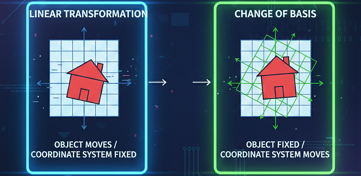 Illustration of a change of basis