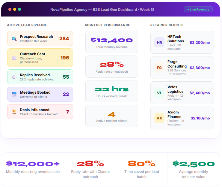 Building a $12,000/Month B2B Lead Generation Business with Claude