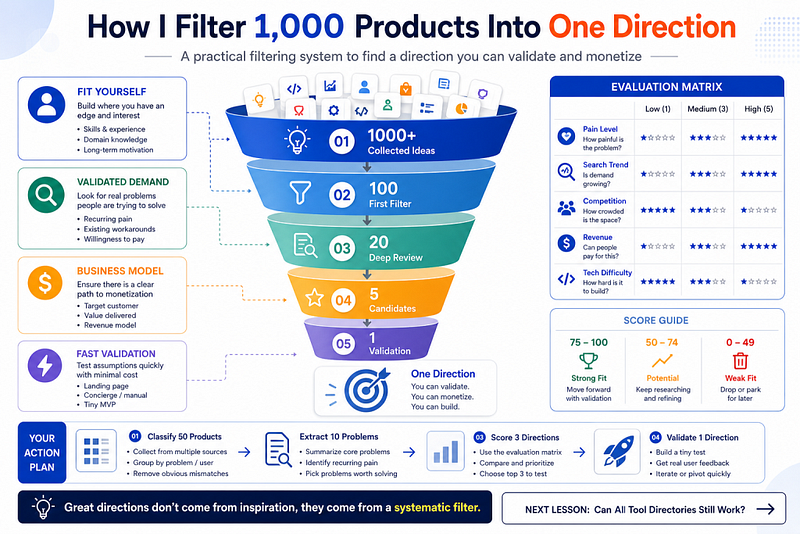 How I Filter 1,000 Products Into One Direction