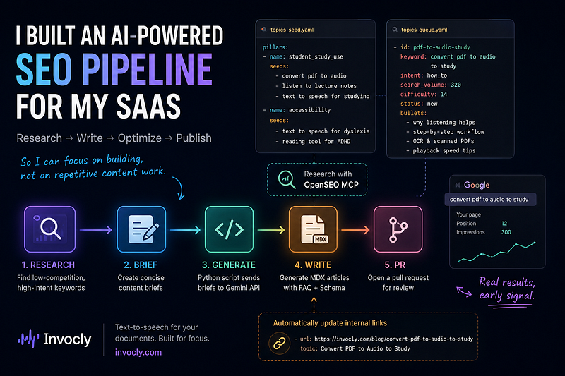 I Built a Simple SEO Pipeline for My SaaS Instead of Manually Writing Blog Posts