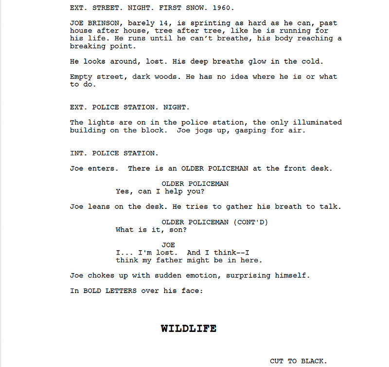 Page One: “Wildlife” (2018)