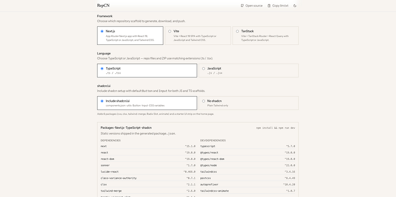 RepCN Repository builder open-source tool