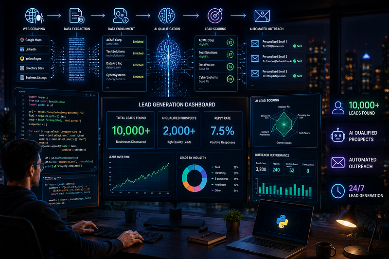 I Built a Python Lead Generation Machine That Found 10,000 Potential Customers While I Slept