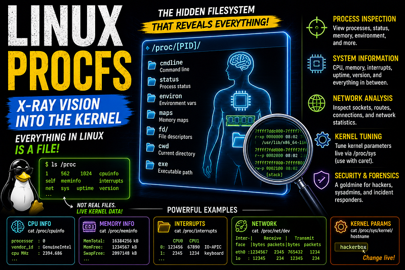 Linux /proc Filesystem (procfs) Explained: Peeking Inside the Linux Kernel Like a Hacker