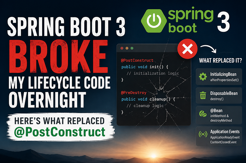 Spring Boot 3 Broke My Lifecycle Code Overnight — Here’s What Replaced @PostConstruct