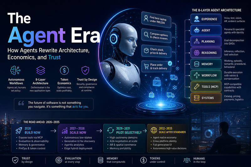 The Agent Era: How Agents Rewrite Architecture, Economics, and Trust