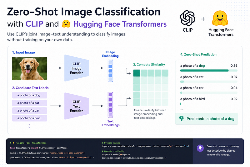 Using CLIP and HuggingFace Transformers to create a zero-shot image classifier