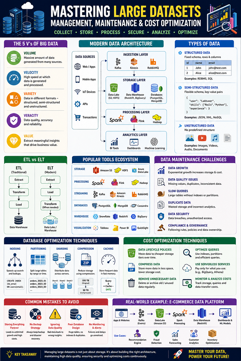 Mastering Large Datasets: The Complete Guide to Managing, Maintaining & Optimizing Big Data