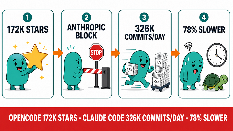 OpenCode Just Dethroned Claude Code With 172,000 Stars — I Ran Both and It's 78% Slower
