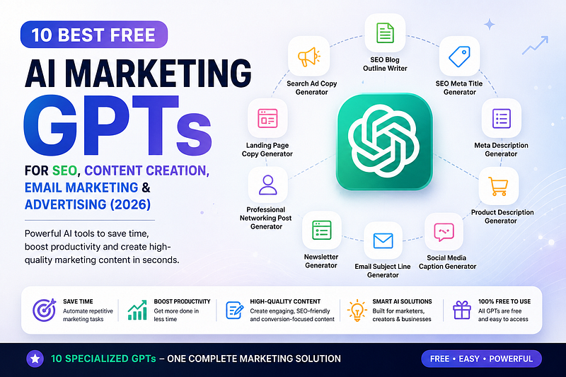 10 Best Free AI Marketing GPTs for SEO, Content Creation, Email Marketing & Advertising (2026)