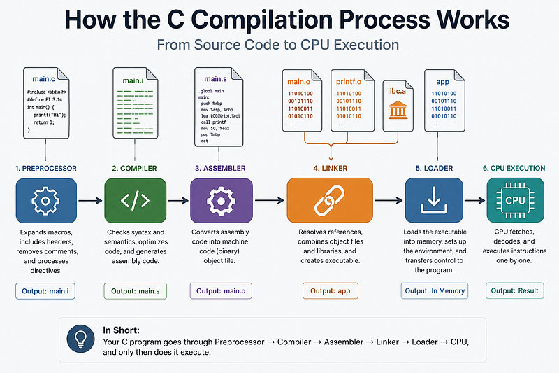 You Press Run. What Actually Happens Before Your C Program Reaches the CPU?