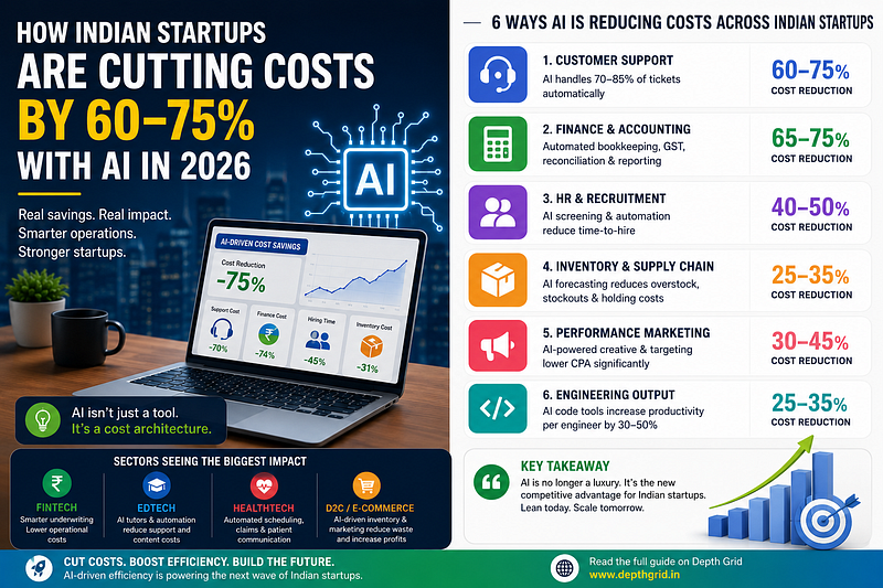 How Indian Startups Are Cutting Costs by 60–75% with AI in 2026
