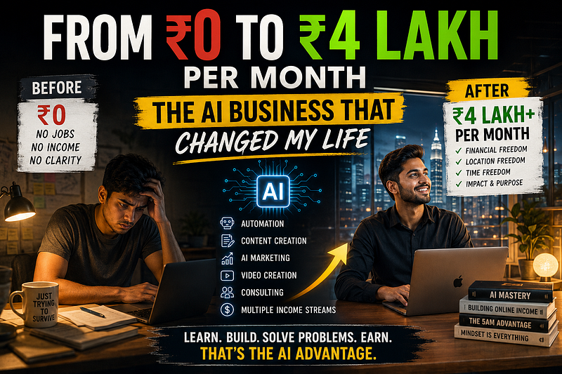 From 0 Jobs to ₹4 Lakh Per Month: The AI Business That Changed My Life