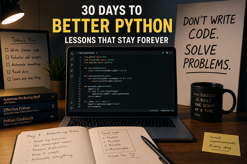 I Challenged Myself to Write Better Python for 30 Days — These 9 Lessons Stuck Forever