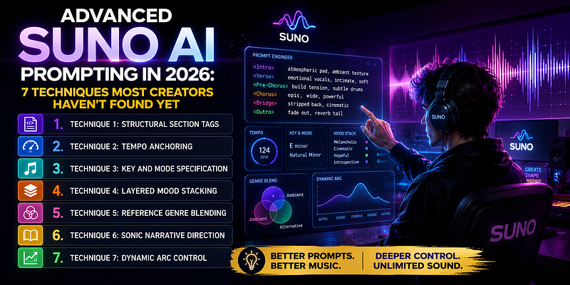 Advanced Suno AI Prompting in 2026: 7 Techniques Most Creators Haven’t Found Yet
