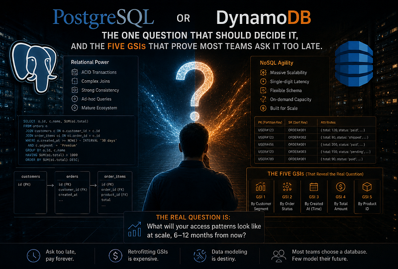 PostgreSQL or DynamoDB: The One Question That Should Decide It, and the Five GSIs That Prove Most…