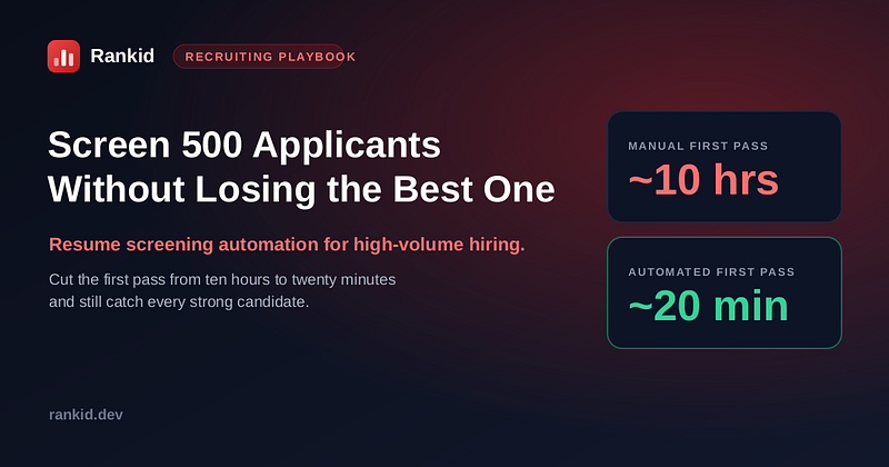 Resume Screening Automation: A Recruiter’s Playbook for High-Volume Hiring (2026)