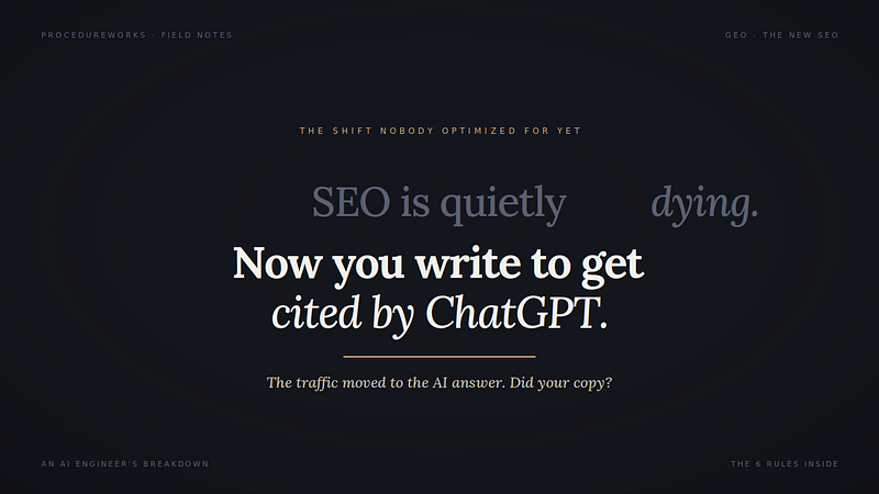 SEO Is Quietly Dying. The New Skill Copywriters Need Is Getting Cited by ChatGPT.