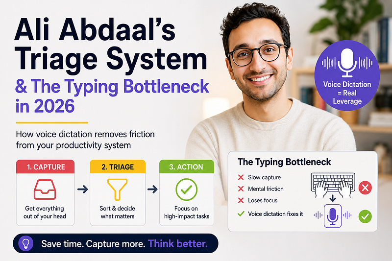 Ali Abdaal’s Triage System Is Great, But Typing Is Still the Productivity Bottleneck