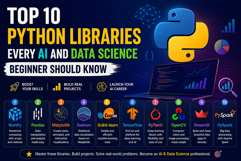 Top 10 Python Libraries Every AI and Data Science Beginner Should Know