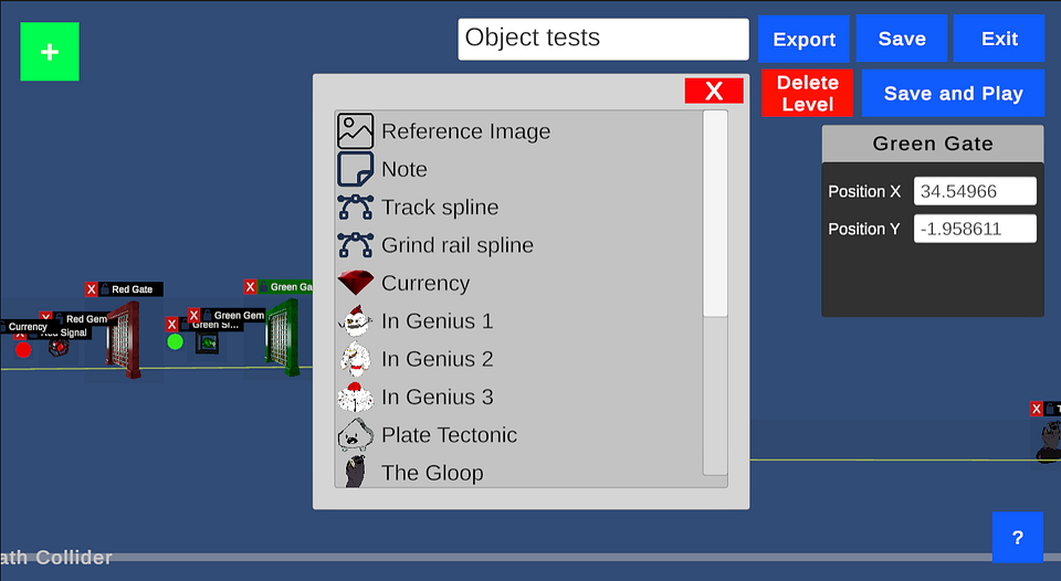 Level editor screenshot